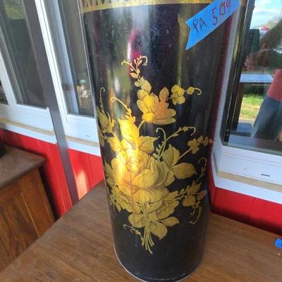 Vintage Gold Flower Laundry Hamper