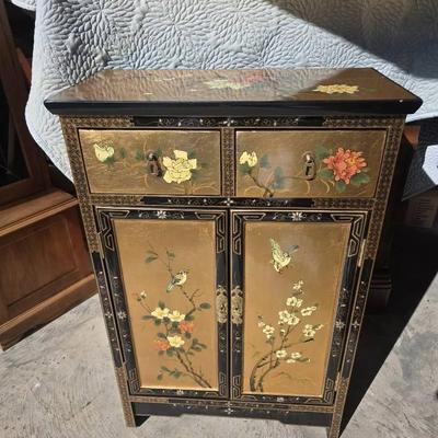 Oriental Gold Leaf Shoe Cabinet