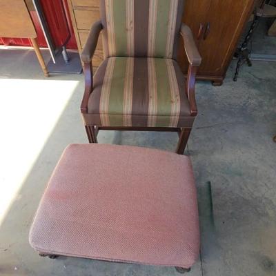 Chair And Unmatched Footstool