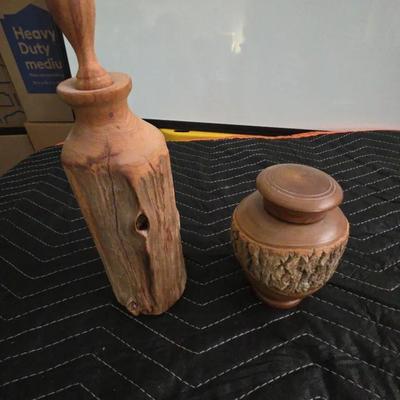 Vintage Wooden Live Edge Bottles