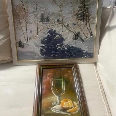 Snowing Creek Picture And Wine Picture Paintings