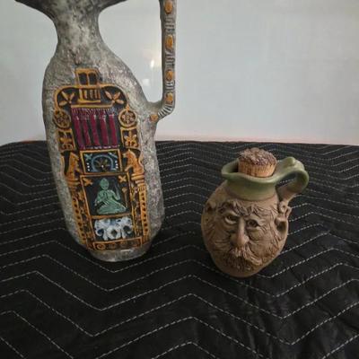 Italian Liquor Bottle And Folk Art Bottle