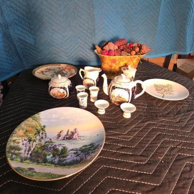 Japanese Tea Set, Decorative Plates And Bowl