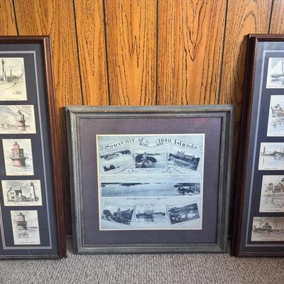 Chesapeake Bay Lighthouses And Souvenirs of 1000 Islands Framed Art