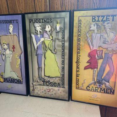 Three Framed Tulsa Opera Posters