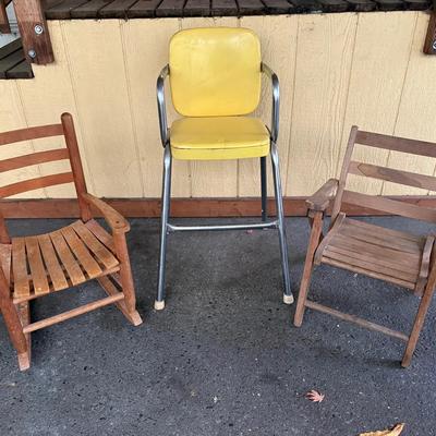 Set Of Three Vintage Children’s Chairs