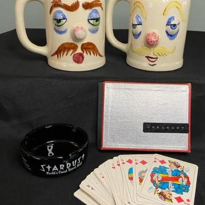 Lot Of Vintage Fun! 1950s “Muggsy” 1960s Swedish Playing Cards And Stardust Hotel Ashtray