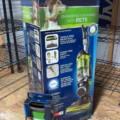 New In Box Bosses Pet Hair Eraser Upright Vacuum With Sweep Accessory