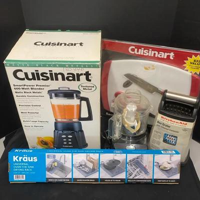 Cuisinart Smart Power 600-Watt Blender & Cutting Board With Kitchen Aid & Kraus Drying Rack 