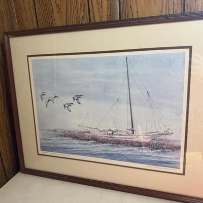 Framed Editioned “Chesapeake Skipjack” Print By Harry Lamar Richardson 