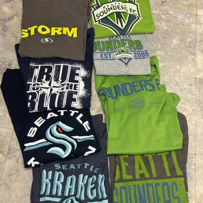 Seattle Sports T-shirts: Sounders, Storm, Kraken & Mariners