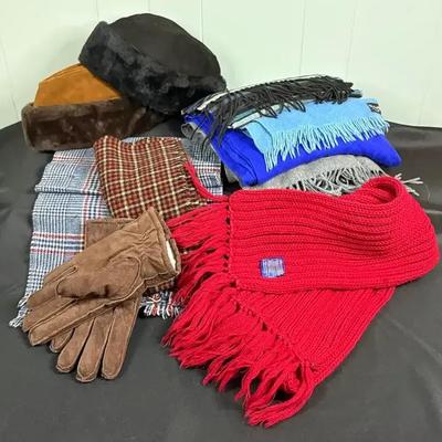 Assortment Of Men’s Leather Winter Hats, Pendleton Scarf And More