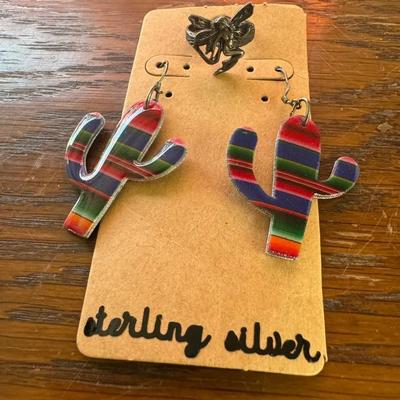 Sterling Silver Ring And Dangling Earrings