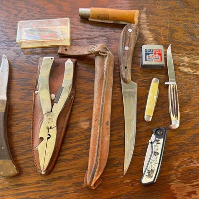 Assorted Pocket Knives, Tools & More