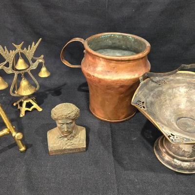 Copper Jug, Davy Crockett Bank, Brass Decor & More