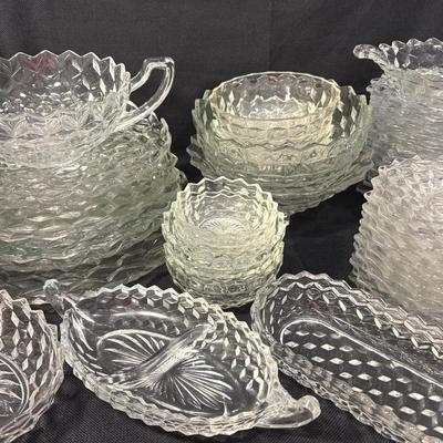 Vintage MCM Fostoria American Cubist-Plates, Bowls