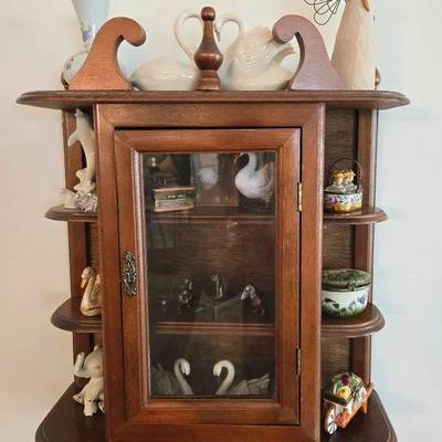  Limoges Trinket Boxes, Lenox Figurines, Display Cabinet 