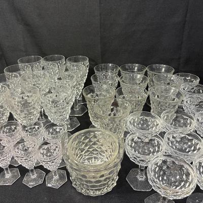 Fostoria MCM American Cubist Clear Glassware 45 Pc