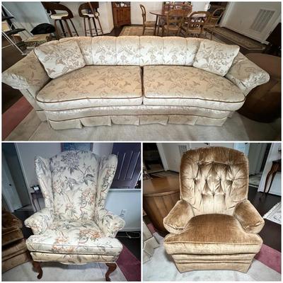 Highland House Of Hickory Sofa And Chair & Upholdstered Wingback Chair