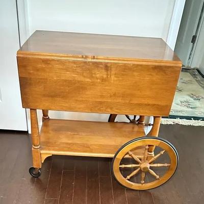 Sprague & Carleton Rolling Tea Cart & Set Of 4 TV Trays