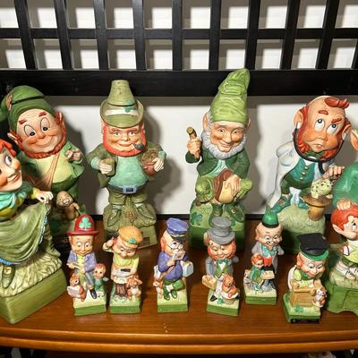 Collection Of Hoffman Irish Ceramic Whiskey Decanters 