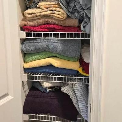 Linen Closet; Vintage tablecloths, Quilted Pillows, Sheets +