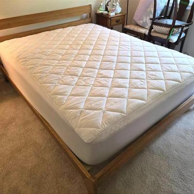 Modern Wooden Full Bed & Vintage Side Table