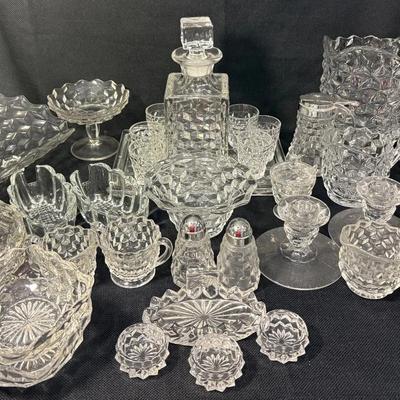 MCM Fostoria American Cubist Pattern-Clear Glass