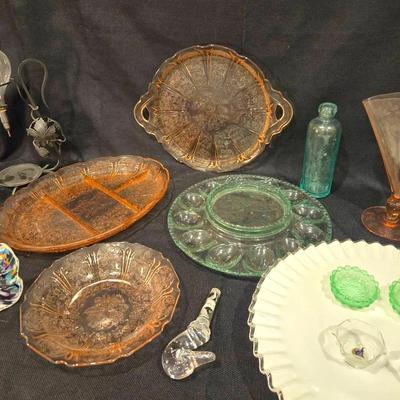 Fenton, Depression Glass,\nAntique Alexandria VA Bottle 