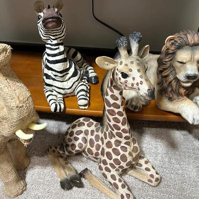 Wooden African Animal Figures 