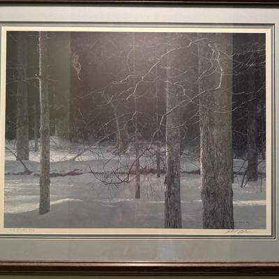 Robert Bateman signed & numbered art “Midnight Black Wolf”