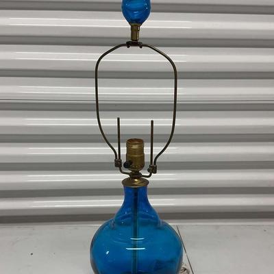 Fantastic Peacock Blenko Lamp WITH Original Finial