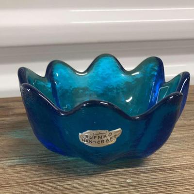 Blenko Blue Lotus Bowl