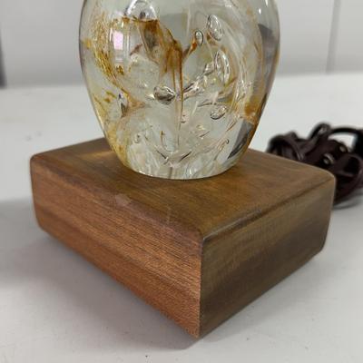 Glass Amber Paperweight Signed Feb. ‘87