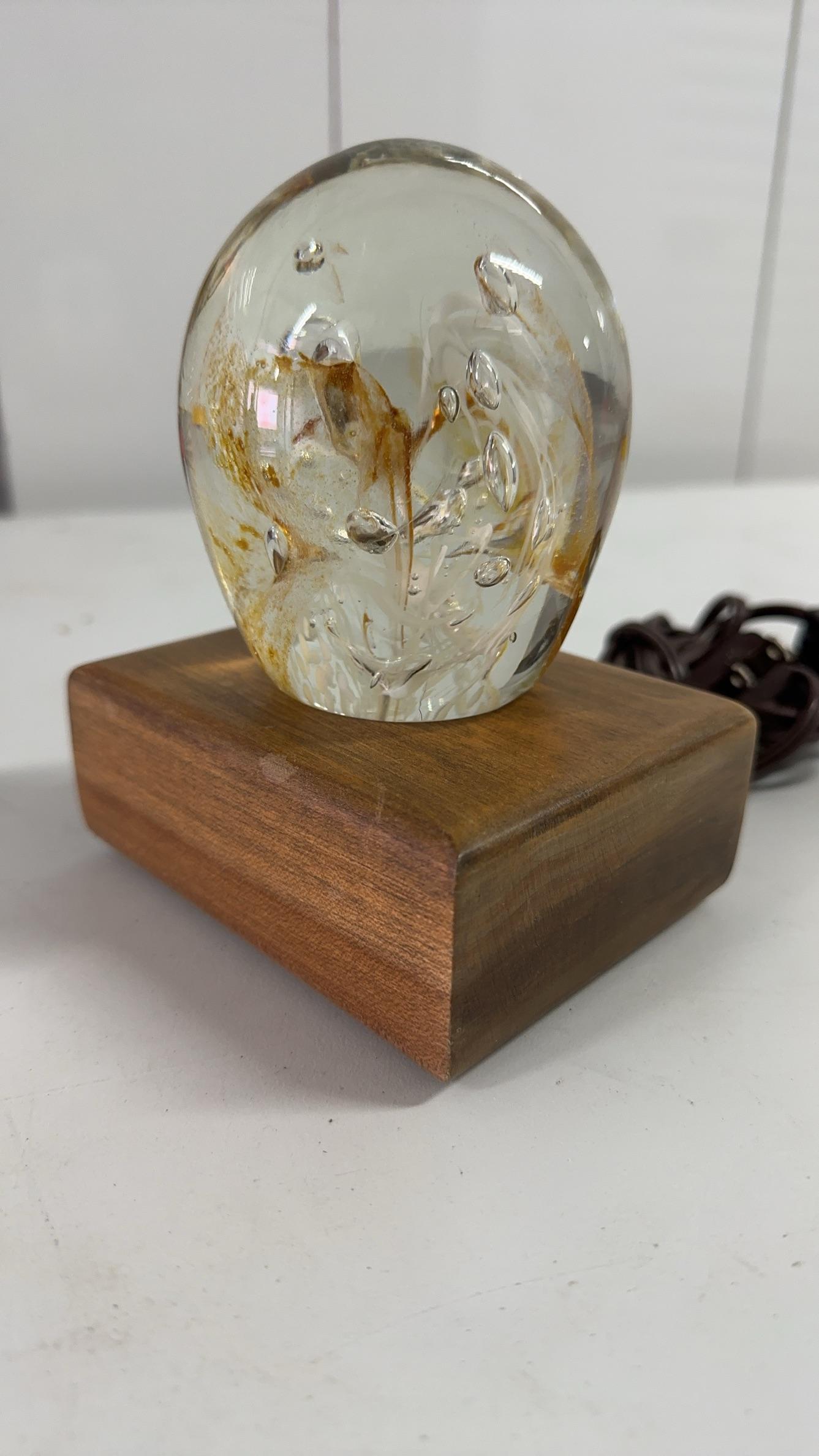 Glass Amber Paperweight Signed Feb. ‘87