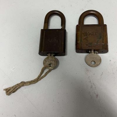 Two Yale Padlocks Stamped US with Keys