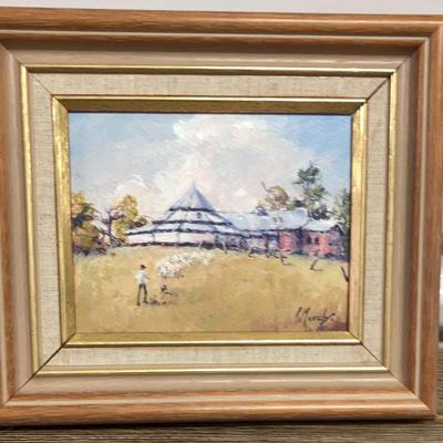 "Shearing Shed at Gostwyck" by Rhonda March, oil on board painting