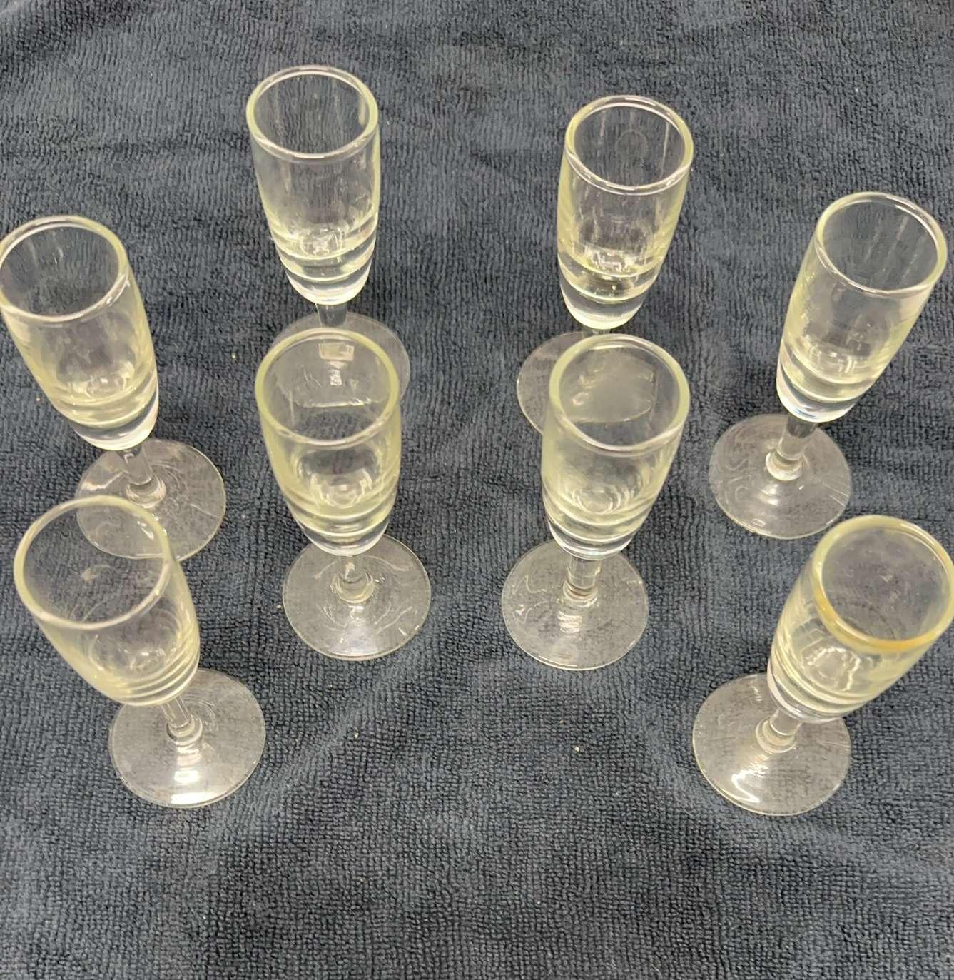 Lot of 8 Cordials/Aperitif/Absinthe Glasses