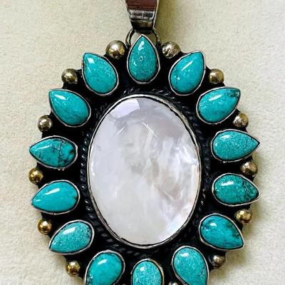 “Sylvia Nuguematz” Navajo Jewelry Pendant 