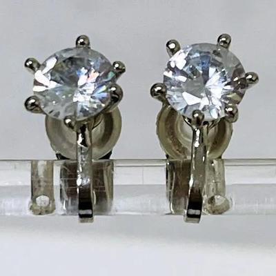 Cubic Zirconia Clip On Studs