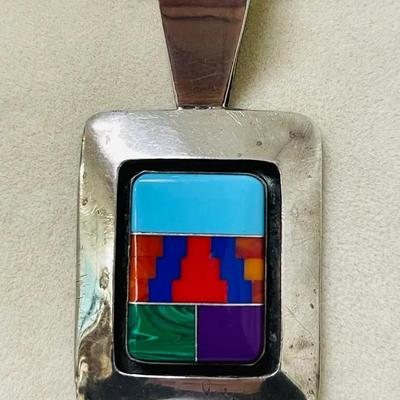Zuni Style “AM” Signed Pendant