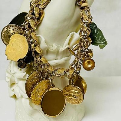 14K Gold Charm Bracelet with Charms