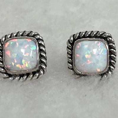 Opal Sterling Earrings