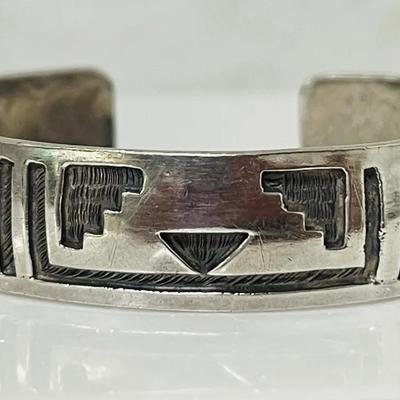 “FO” Signed Navajo Style Bracelet