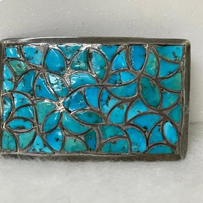Vintage Turquoise Belt Buckle