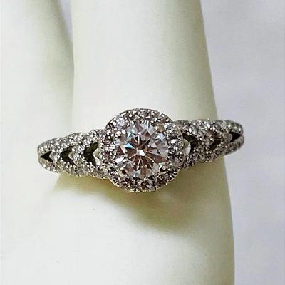 14K Gold and Blue Sapphire Engagement Ring