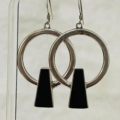 “VM” Sterling Hoop Earrings 