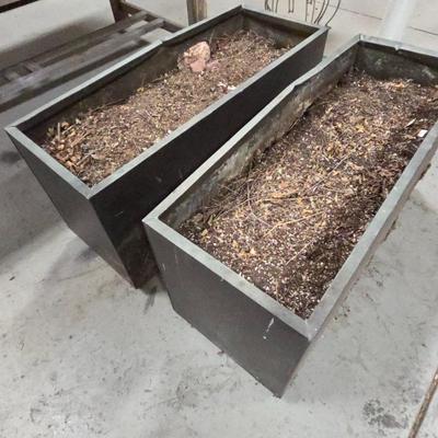 Lot #116 - Two Large Rectangular Resin Planters