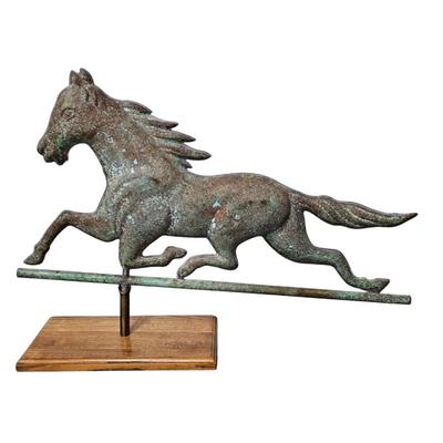 Lot #110 - Horse Weathervane Topper With Homemade Stand