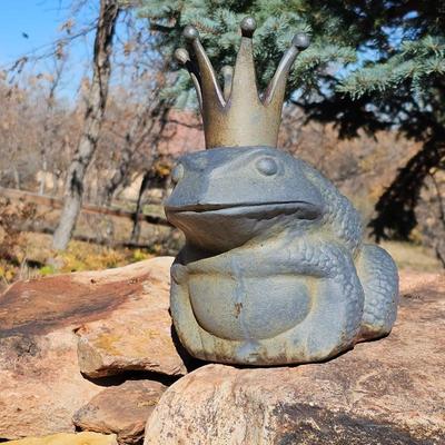 Lot #44 - Metal Frog Prince Garden Statue